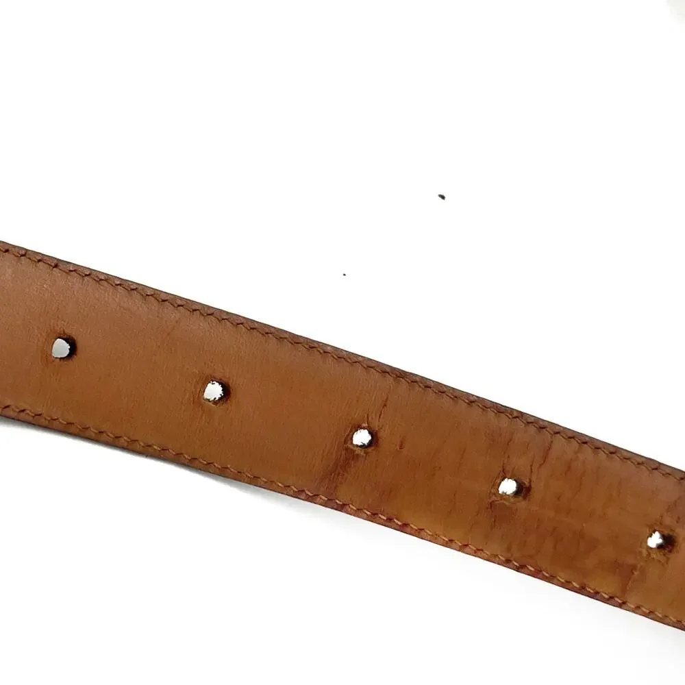 Vintage Italian Black Lizard Embossed Leather Belt Covered Buckle Ralph Lauren